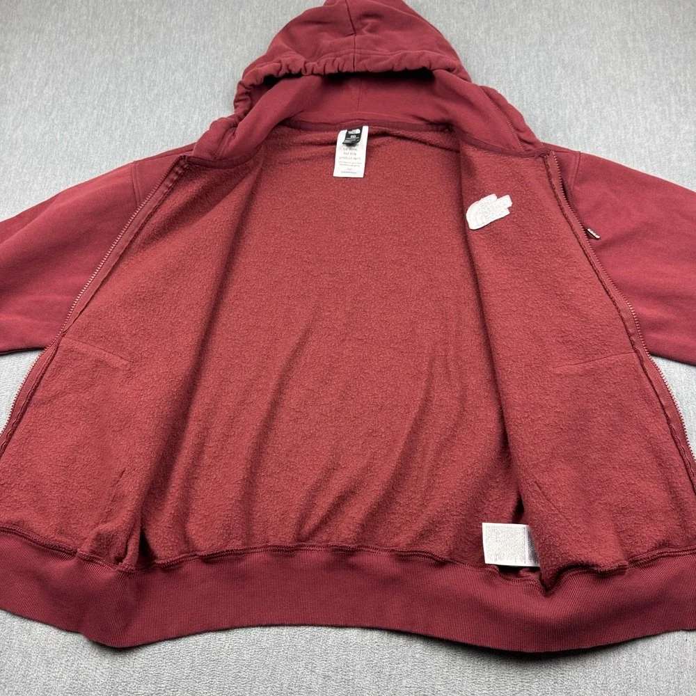 The North Face Jacket Mens Medium Red Open Gate Full Zip Hoodie Pocket Outdoor